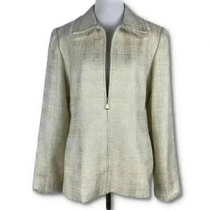 Alfred Dunner blazer size 10 Cream with pockets